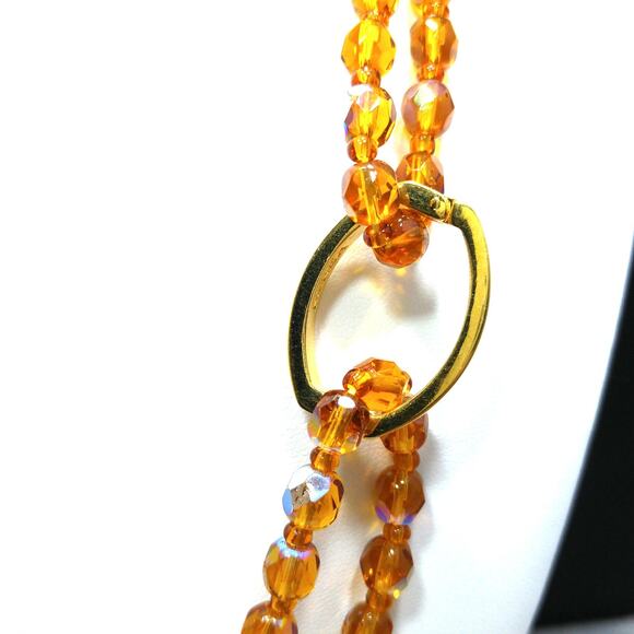 Joan Rivers Czech Glass Beaded Necklace, Gold Plated Enhancer, 45 Inch, 1990s - Picture 3 of 9